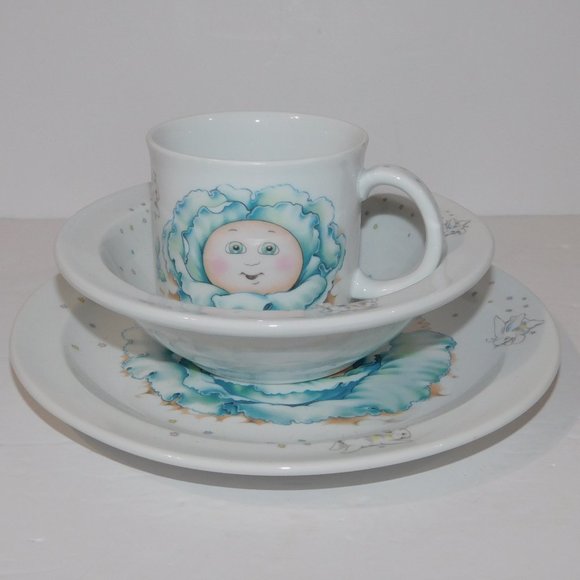 VTG 1994 Royal Worcester Cabbage Patch Kids child Dinner Ware Set Plate Mug Bowl - Picture 1 of 12